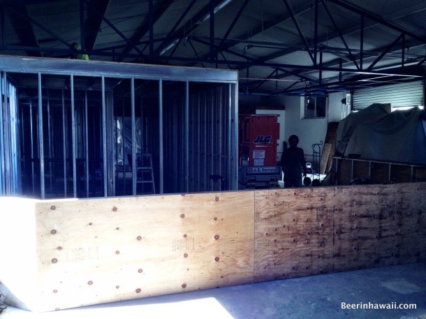 Honolulu Beerworks Bar in progress