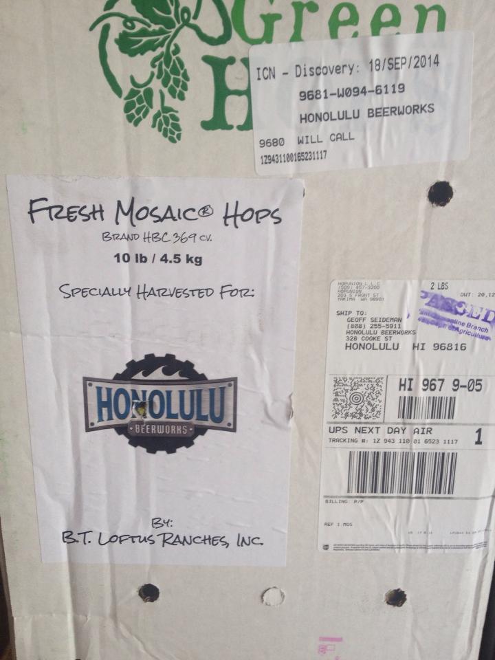 Fresh Mosaic Hops Honolulu Beerworks