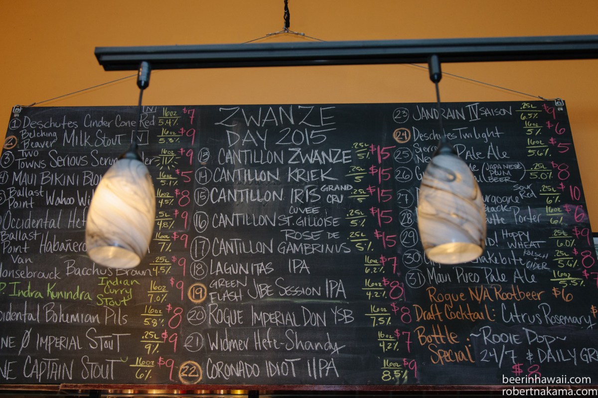 Zwanze Day 2015 Honolulu Real A Gastropub the line up
