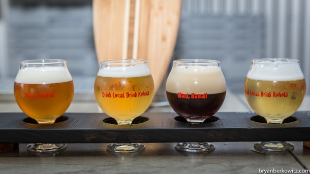 kohola Brewery beer flight
